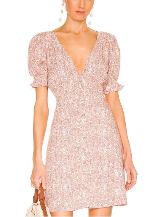 Steve Madden Dresses & Skirts - Steve Madden Dusty Pink Floral Button-Front Mini Dress Size M